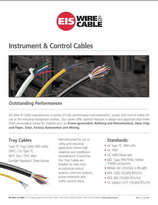 Instrument & Control Cables Brochure 