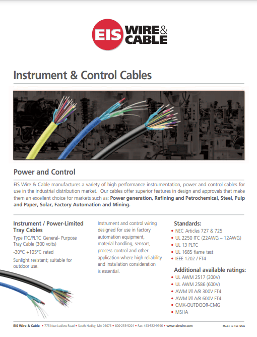  Instrument & Control Cables (Power and Control) Brochure